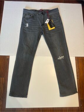 Truth Substance Men’s Gray Distressed Skinny Jeans 30x30 NWT Stretch